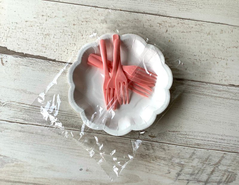 加购区 小花餐具组 一组6入 - 餐刀/叉/匙组合 - 其他材质 粉红色