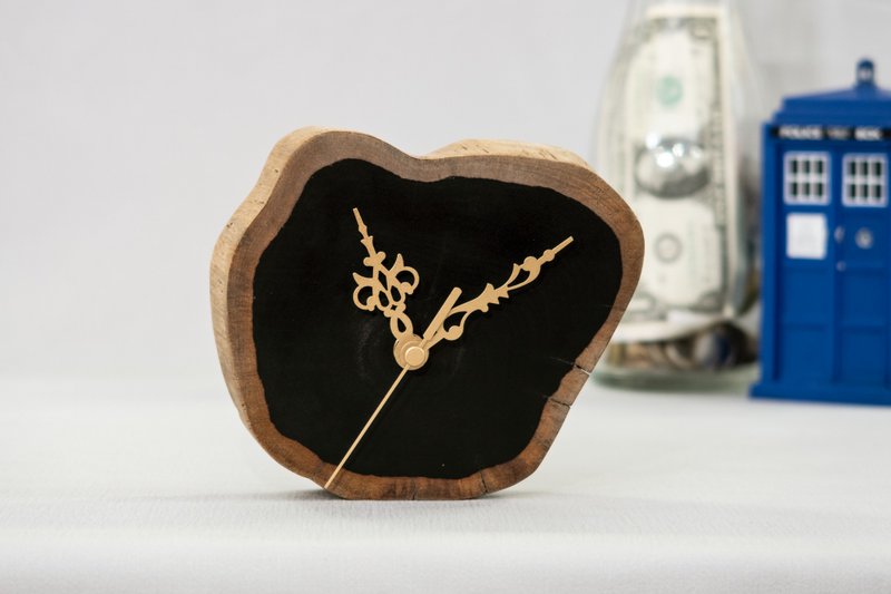 【黑檀系列】 原木静音桌立/磁吸时钟 - 时钟/闹钟 - 木头 黑色