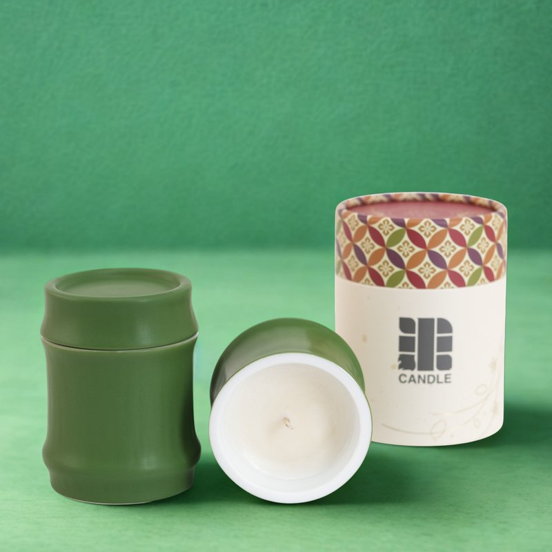 大米蜡烛 天然抹茶香型 日本手工 100%日本国产米蜡 可持续环保 - 蜡烛/烛台 - 环保材料 绿色