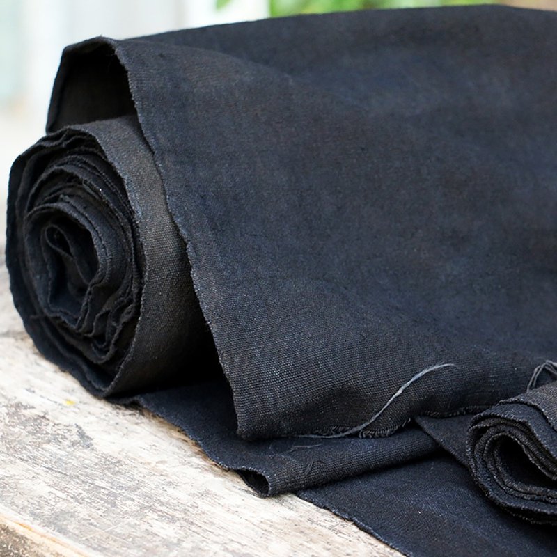 手工土布侗布粗布黑灰色植物草木染纯棉布面料服装diy 宽幅40cm - 编织/刺绣/羊毛毡/裁缝 - 棉．麻 