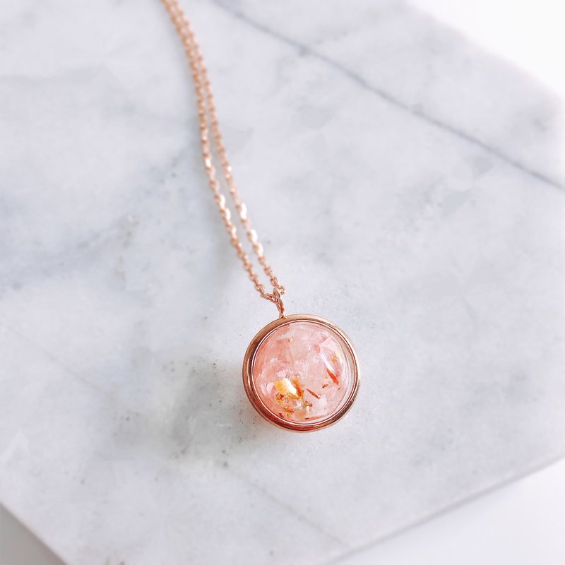 毛价宝 | 925纯银首饰 | 宠物毛发 | 宠物纪念品 - 项链 - 植物．花 粉红色