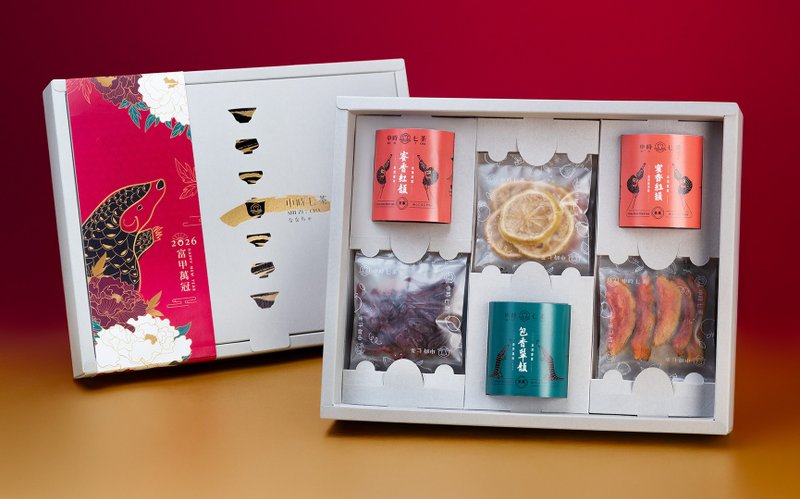 2026春节献礼【富甲万冠】果干茶食礼盒 - 茶 - 植物．花 
