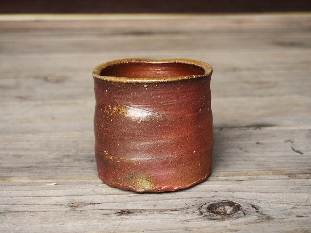 日本冈山备前 陶器 烧酒杯 s7-014 - 茶具/茶杯 - 陶 咖啡色