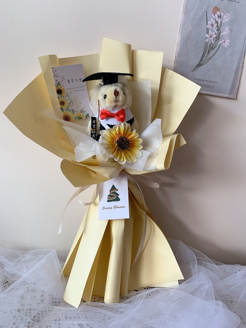 sueing_blossom  简约版毕业熊花束 - 干燥花/捧花 - 植物．花 