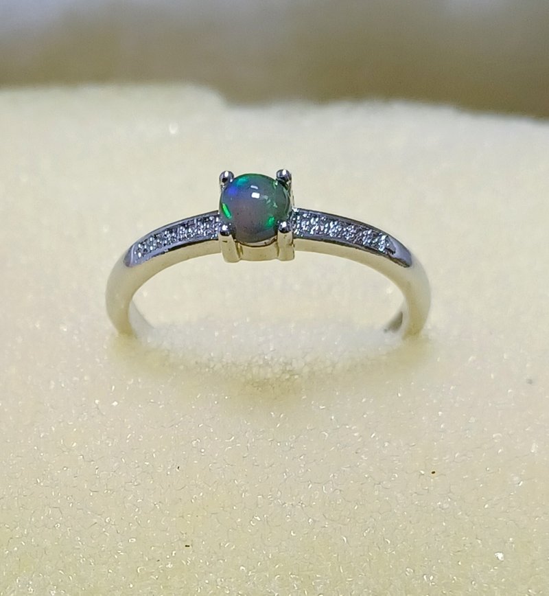 黑色蛋白石戒指 - 戒指 - 半宝石 黑色