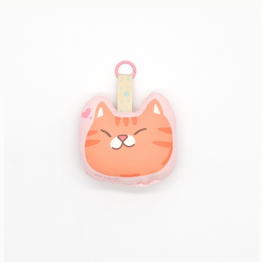 minihope 小吊饰/迷你枕 - 奇奇 (橘猫)(11x11cm) - 钥匙链/钥匙包 - 棉 橘色
