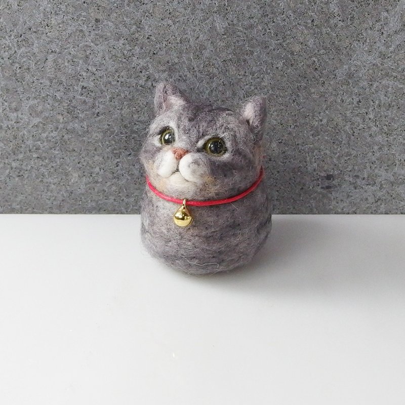 定制宠物羊毛毡 虎斑猫 丸子系列 定制化 - 玩偶/公仔 - 羊毛 灰色