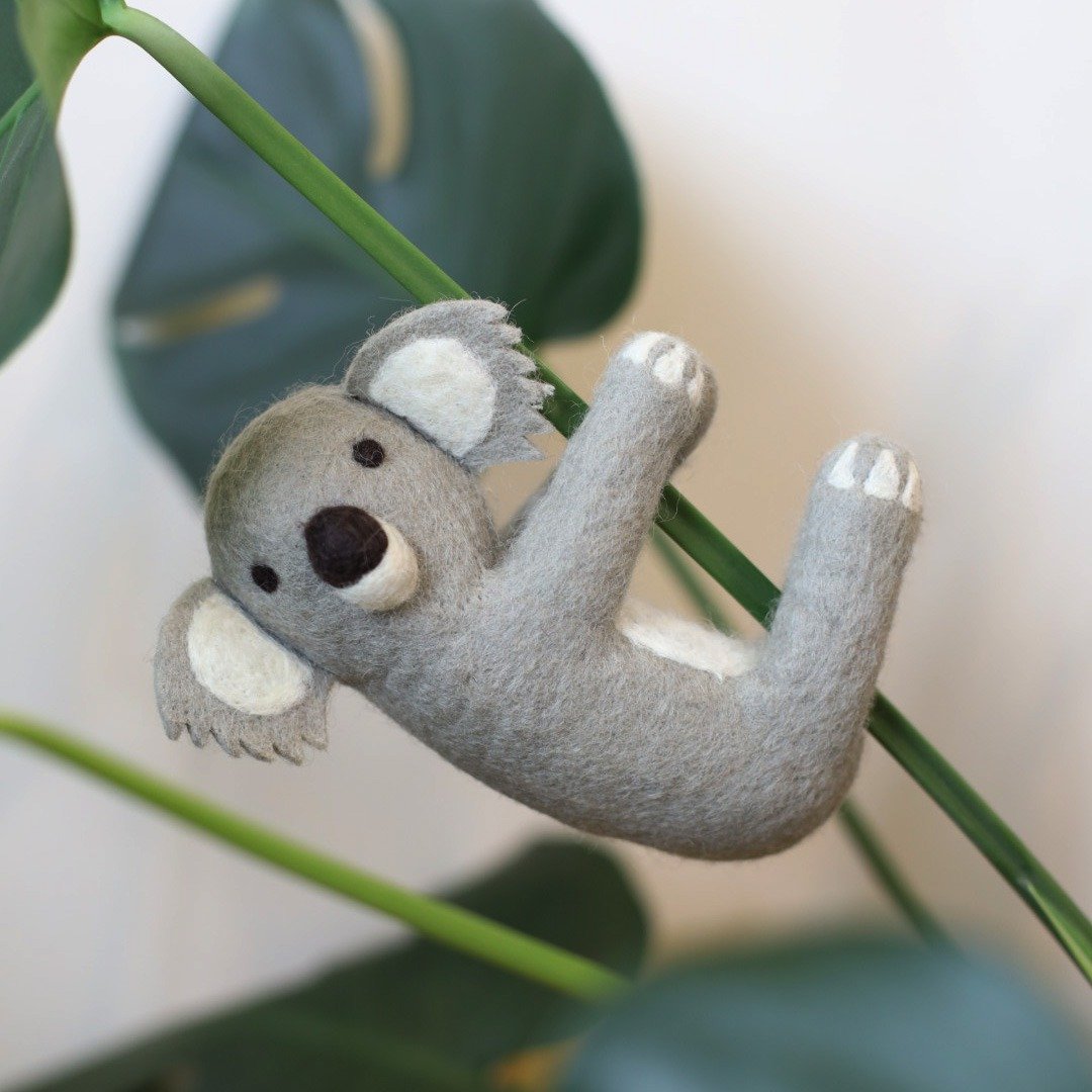 羊毛出在羊山上 羊毛毡  无尾熊 Koala 澳洲 小夹偶 灯杆夹 - 摆饰 - 羊毛 灰色