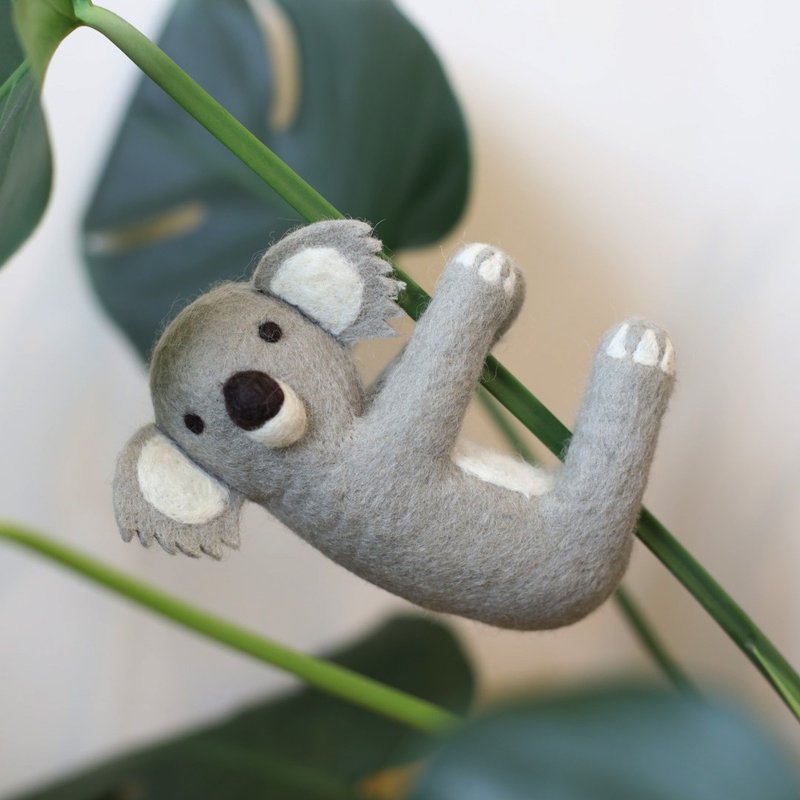 羊毛出在羊山上 羊毛毡  无尾熊 Koala 澳洲 小夹偶 灯杆夹 - 摆饰 - 羊毛 灰色