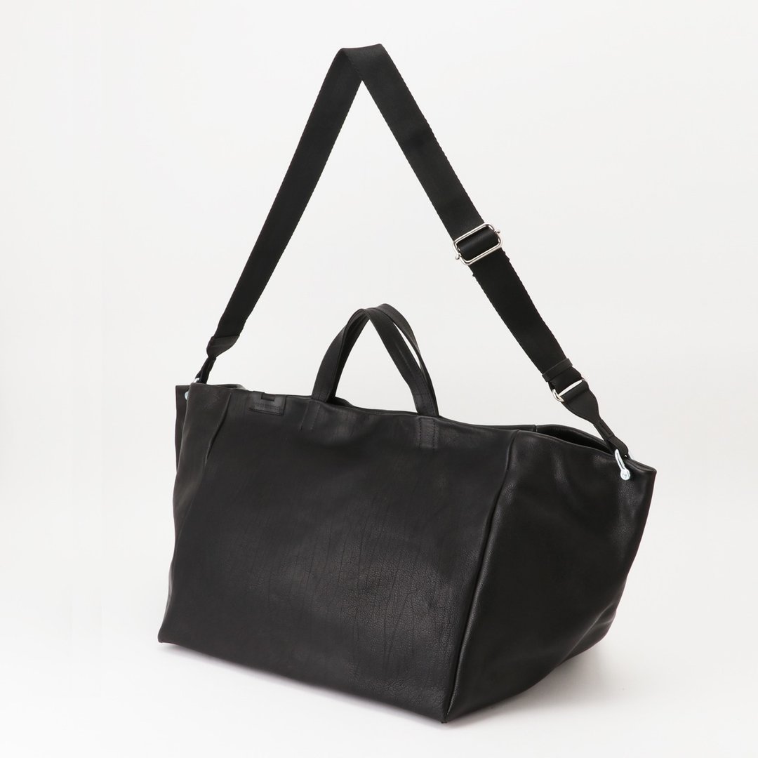 Cowhide partition pocket big shoulder bag - 其他 - 真皮 黑色