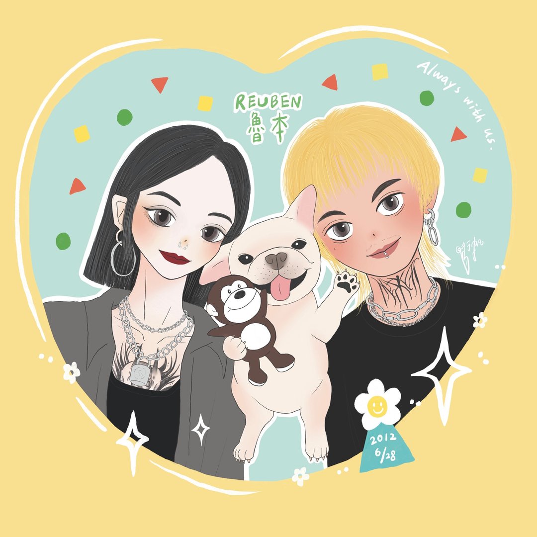 人像插画 全家福 电绘 婚礼似颜绘 电子档 - 电子手绘真人画像/绘画/插画 - 其他材质 
