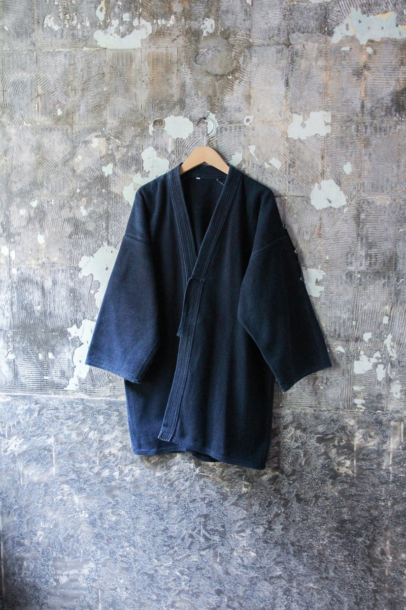 袅袅百货公司-Vintage 日本厚实深蓝剑道服 外套 - 女装休闲/机能外套 - 棉．麻 