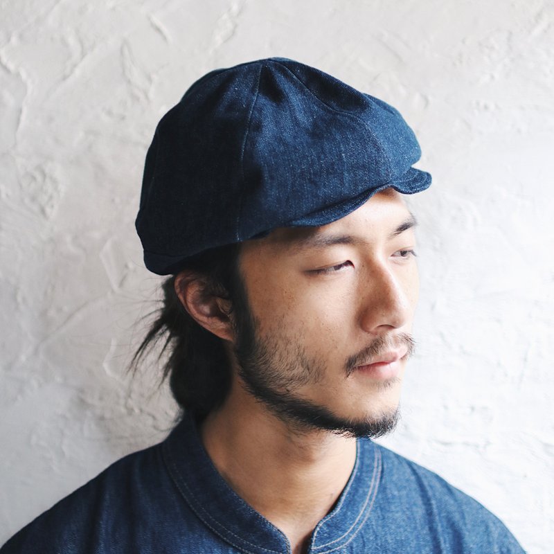 Omake Omabow Mushroom Cap /深丹宁 - 帽子 - 棉．麻 蓝色