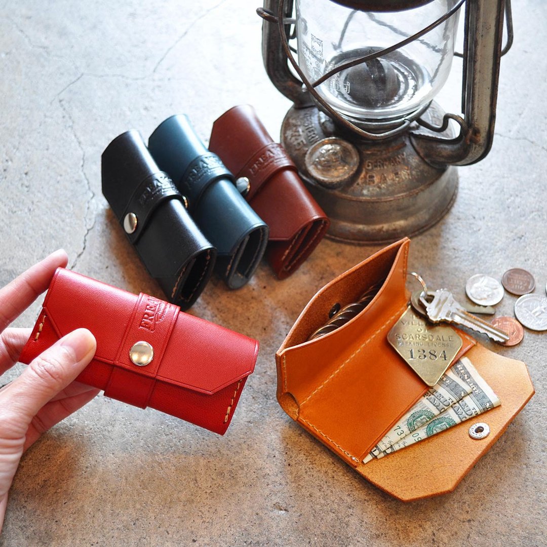Tiny Mini Wallet Wallet Coin Purse | Tochigi Leather All 5 Colors Genuine Leather - 皮夹/钱包 - 真皮 橘色