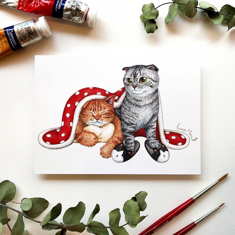 【猫疯子】明信片(54) - 卡片/明信片 - 纸 多色