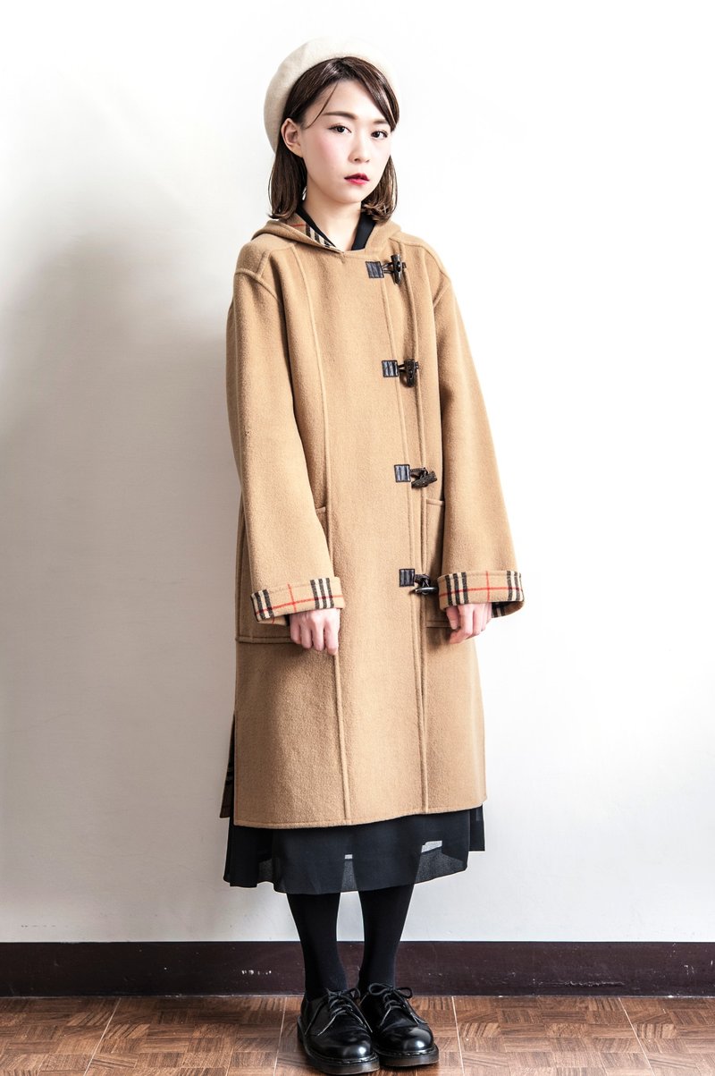 Vintage Burberrys' 1980年代古着毛料大衣 - 女装休闲/机能外套 - 羊毛 卡其色