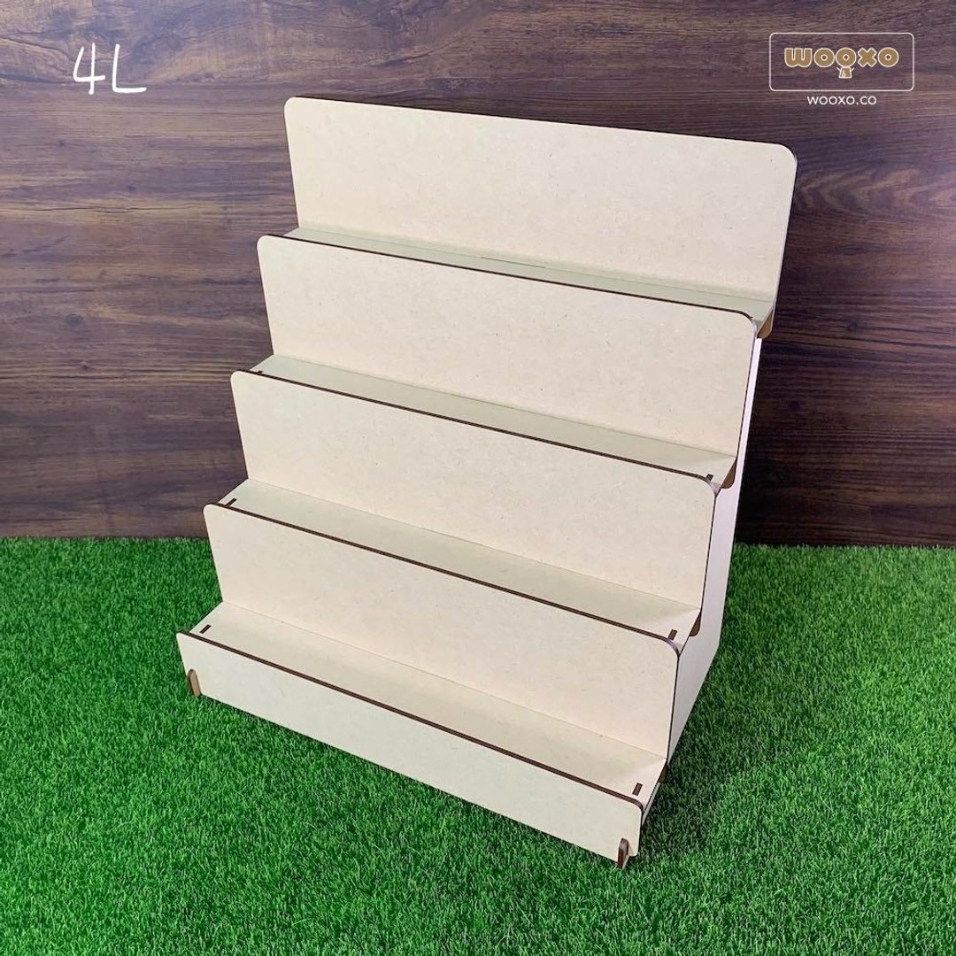 WOOXO 小墙阶梯架 展示架 DIY 挡板 明信片 小物 简单快速拆装 - 收纳用品 - 木头 卡其色