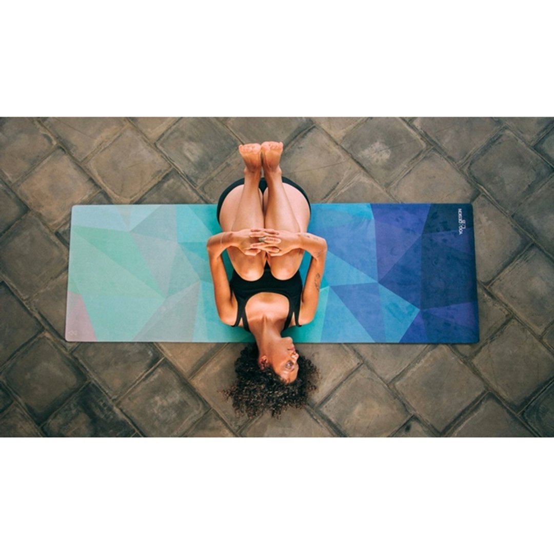 【Yoga Design Lab】Combo Mat 天然橡胶瑜珈垫3.5mm - Geo Blue - 瑜珈垫 - 其他材质 蓝色
