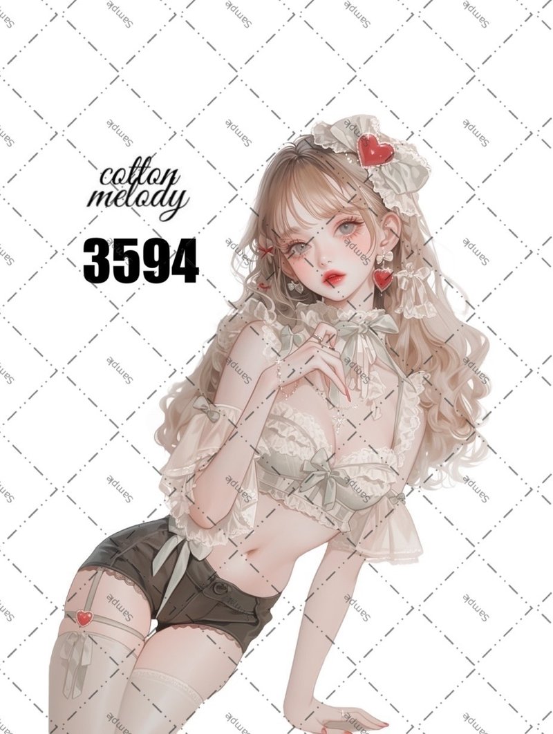 original sticker no.3594 人物贴纸 原创贴纸 原创人物贴纸 装饰贴纸 cotton melody - 贴纸 - 纸 