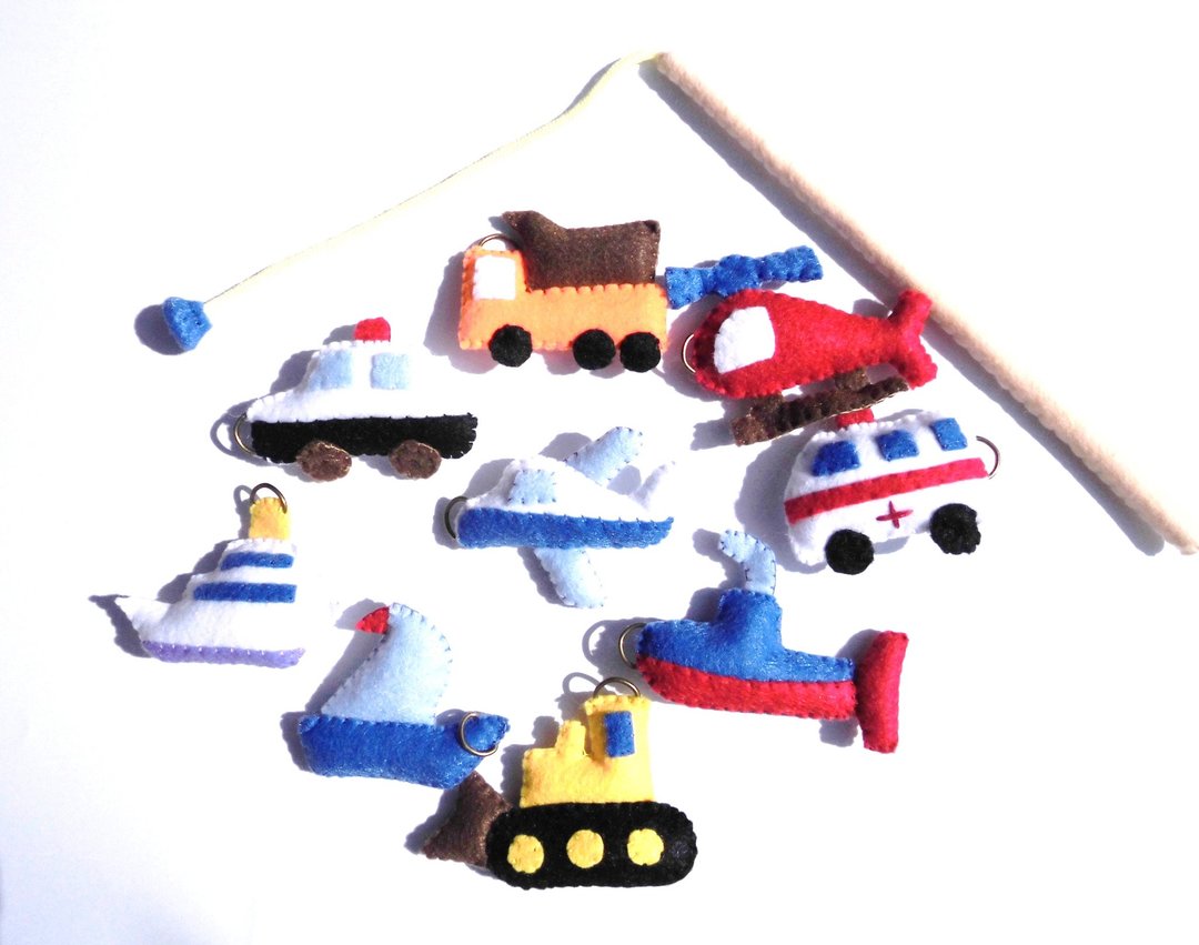 Felt car set fishing educational goods toys children - 玩具/玩偶 - 羊毛 多色