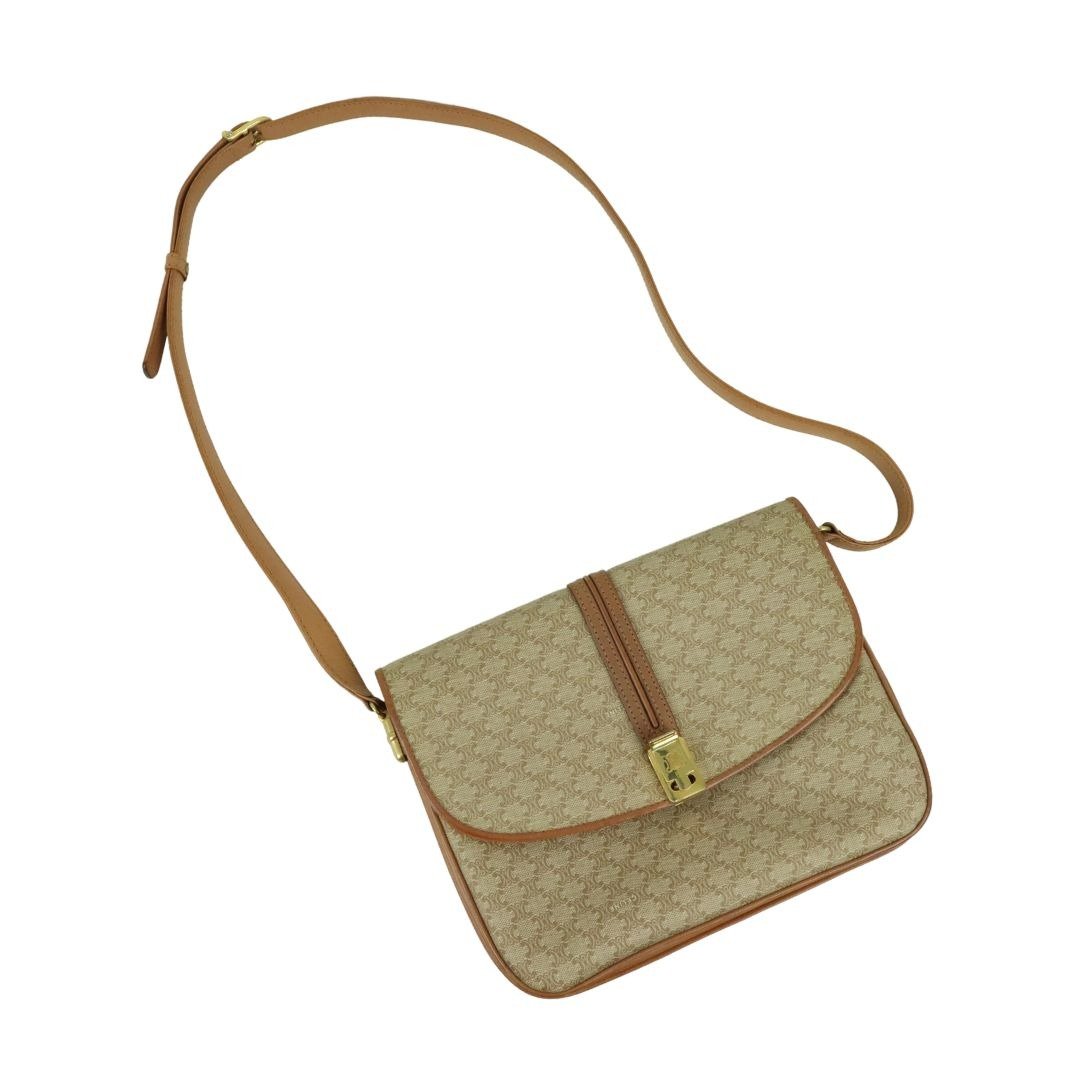 Celine Macadam PVC 肩包金配件 - 01435 - 侧背包/斜挎包 - 真皮 卡其色