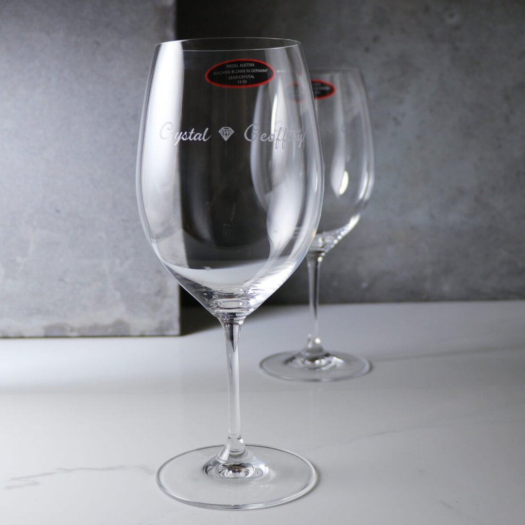 (一对价) 610cc 【Riedel－Vinum系列】钻石婚水晶对杯 结婚送礼 - 酒杯/酒器 - 玻璃 灰色