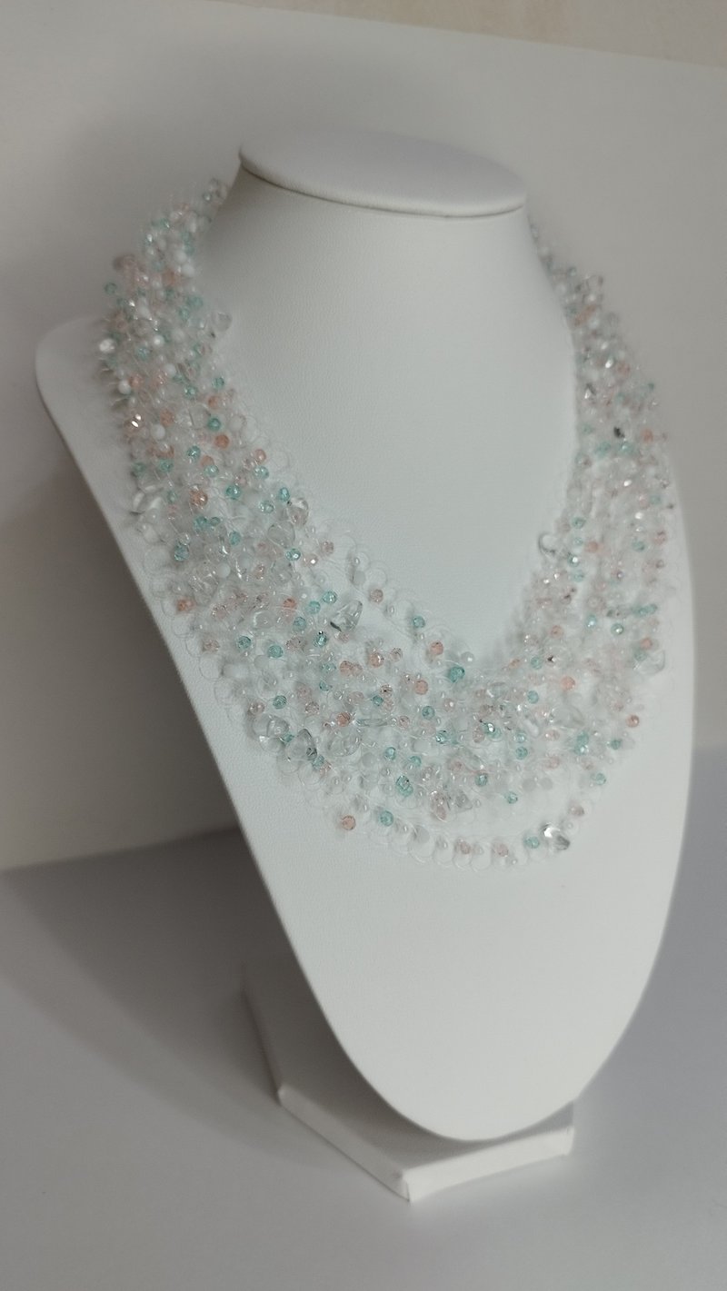 天然水晶婚礼项链。晚宴颈链 女性饰品 - 项链 - 半宝石 多色