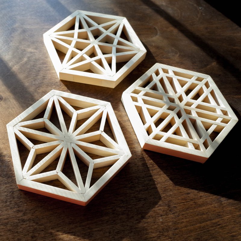 【温润木作】组子杯垫 - 日式组子技法 窗花图样  台中 - 木工/竹艺 - 木头 