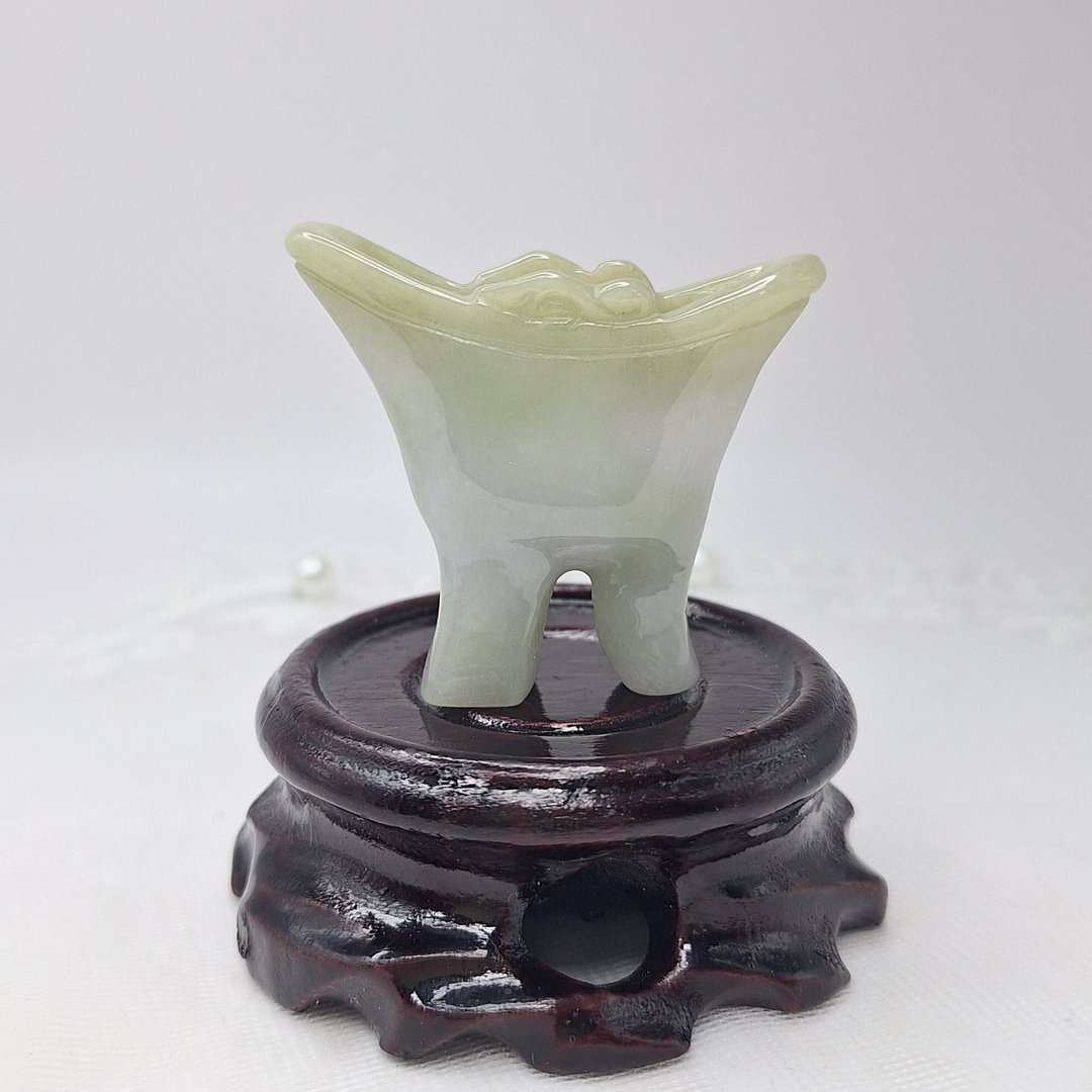 温润古型酒杯摆件 |天然缅甸玉A货翡翠 - 摆饰 - 玉石 