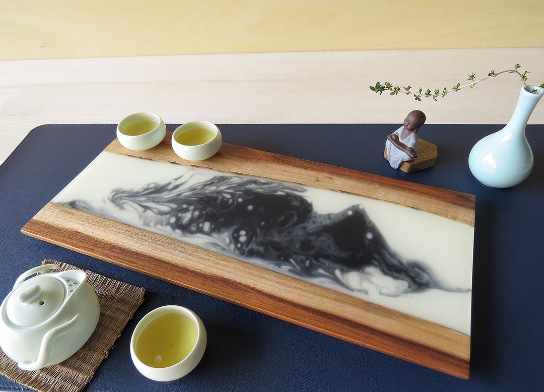 HO MOOD 解构系列—手作 原木仿石 茶盘(龙山) - 杯垫 - 木头 卡其色