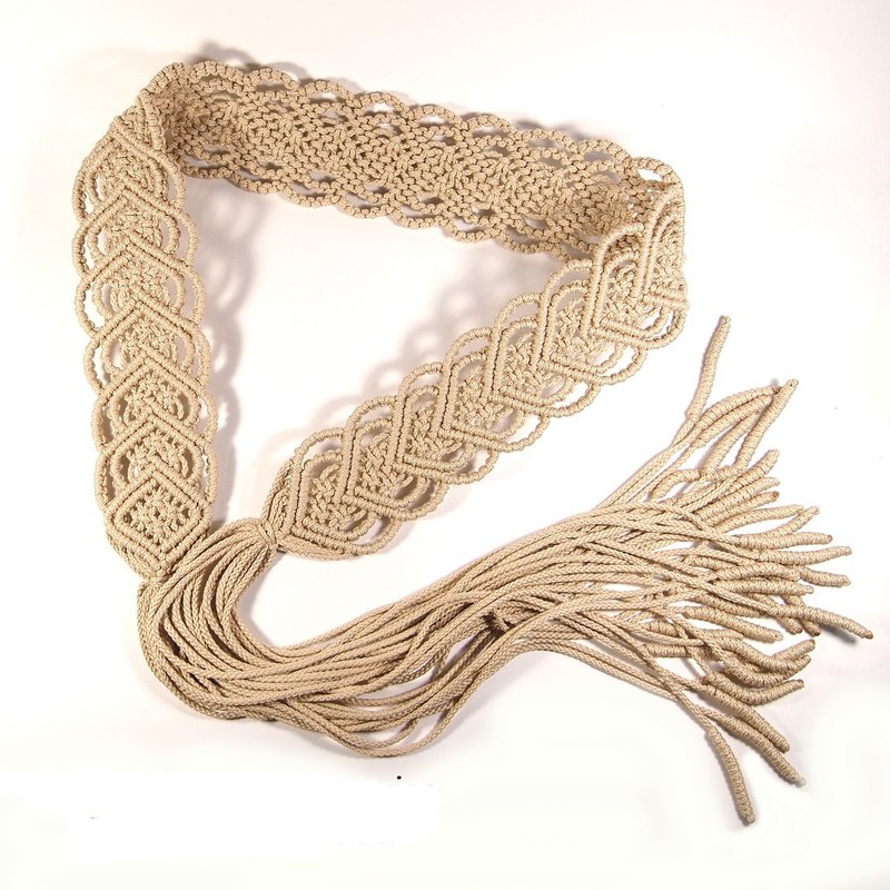 Macrame 教学腰带 Heart-to-heart 带流苏，PDF 数位图案 - 手工艺教程/工具书 - 其他材质 