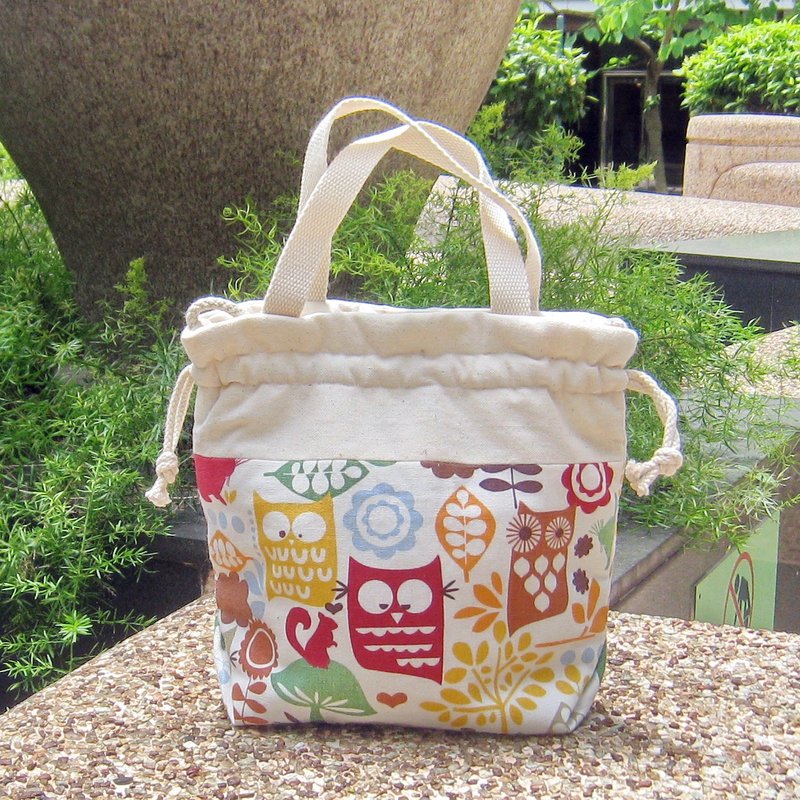 三合一肩背/斜背/手提束口水桶包 ~ 趣致猫头鹰(A15) L2 - 侧背包/斜挎包 - 棉．麻 多色