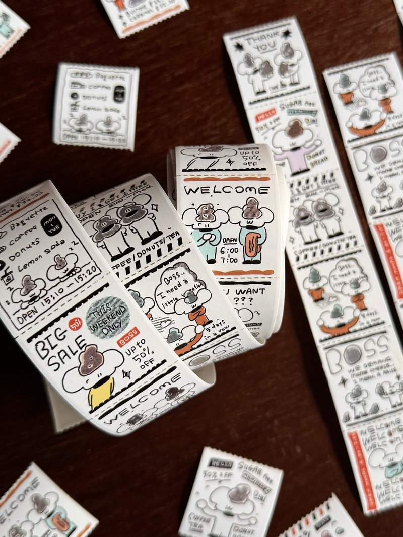 ///预购///鼠老板的 Thank you 票券贴纸卷 - 纸胶带 - 纸 