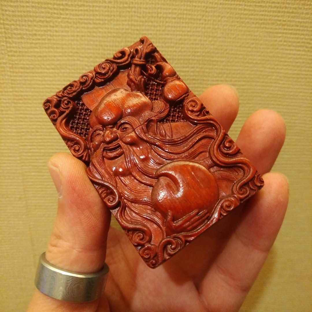 寿星 立体雕刻紫檀木煤油打火机壳 ZIPPO替换壳 打火机装饰壳 - 其他 - 木头 