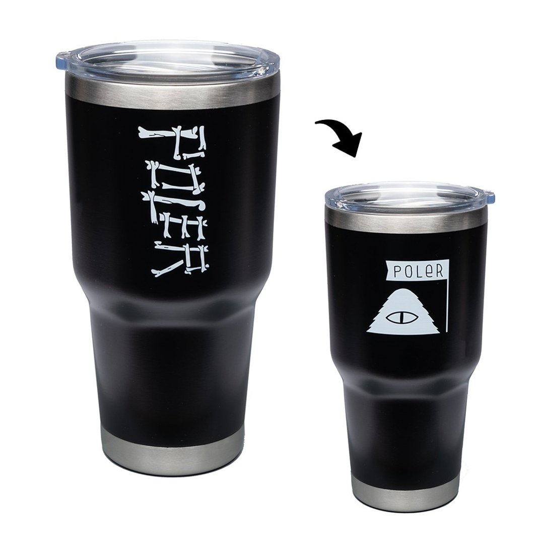 POLER 30 OZ STAINLESS STEEL TUMBLER 冰坝杯 887ml 黑 - 露营用品 - 防水材质 黑色