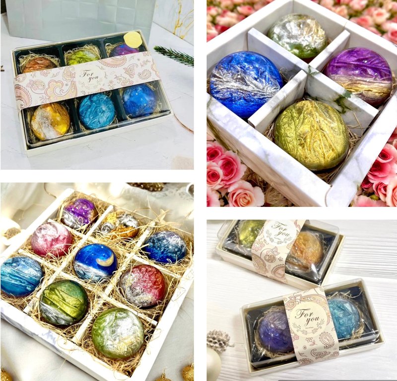 胺基酸手工皂4款礼盒 - 肥皂/手工皂 - 其他材质 多色