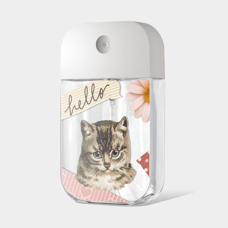 Hello复古猫咪 酒精瓶 防疫用品 收纳瓶 PU031 - 收纳用品 - 塑料 卡其色