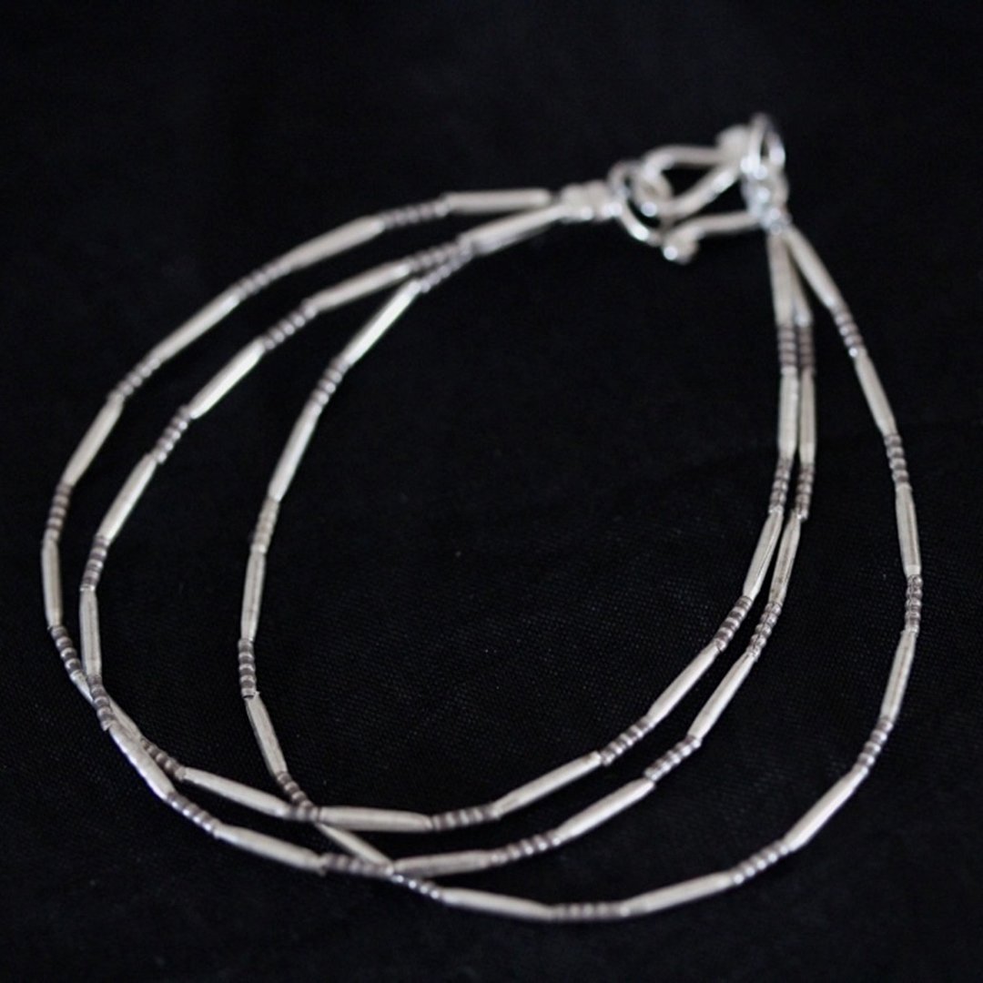 3-tiered handmade oxydized silver tube-beads bracelet (B0056) - 手链/手环 - 银 银色