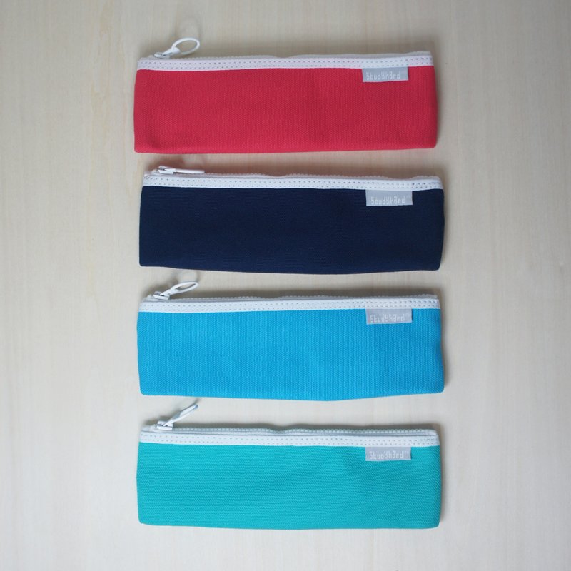 可扩展底部的大容量笔袋 夜光拉链款 - 铅笔盒/笔袋 - 棉．麻 灰色