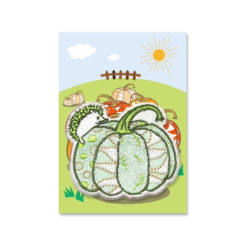 独家设计刺绣胸章(童话南瓜园)绿丨婚礼小物 开学 - 胸针 - 绣线 绿色
