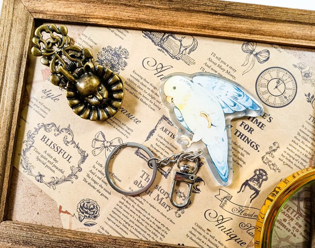 KR522可愛吊飾cute pendant_鸚鵡parrot.Q/ 晶透吊飾_鑰匙圈 - 钥匙链/钥匙包 - 塑料 多色