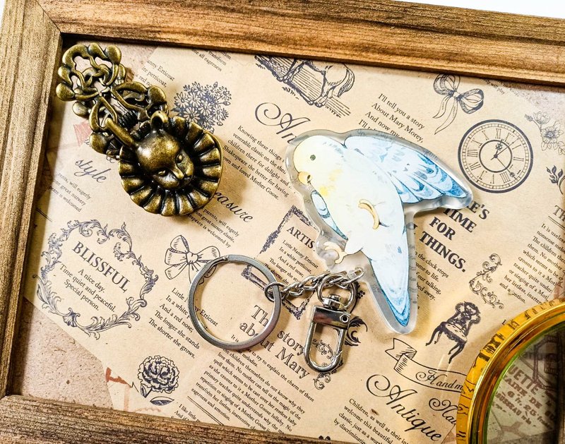 KR522可愛吊飾cute pendant_鸚鵡parrot.Q/ 晶透吊飾_鑰匙圈 - 钥匙链/钥匙包 - 塑料 多色