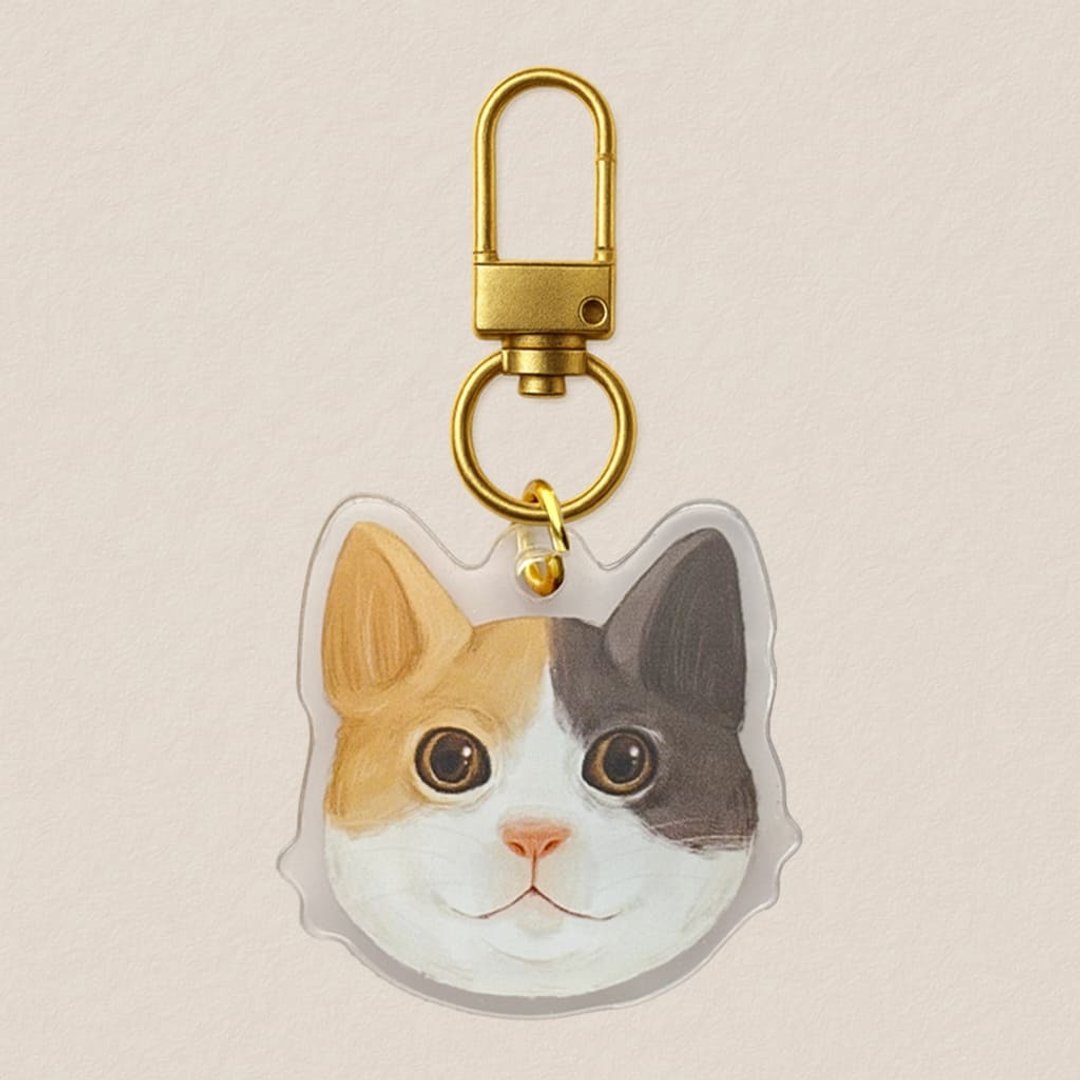 压克力吊饰-三花猫 40mm写实风格插画 - 吊饰 - 压克力 