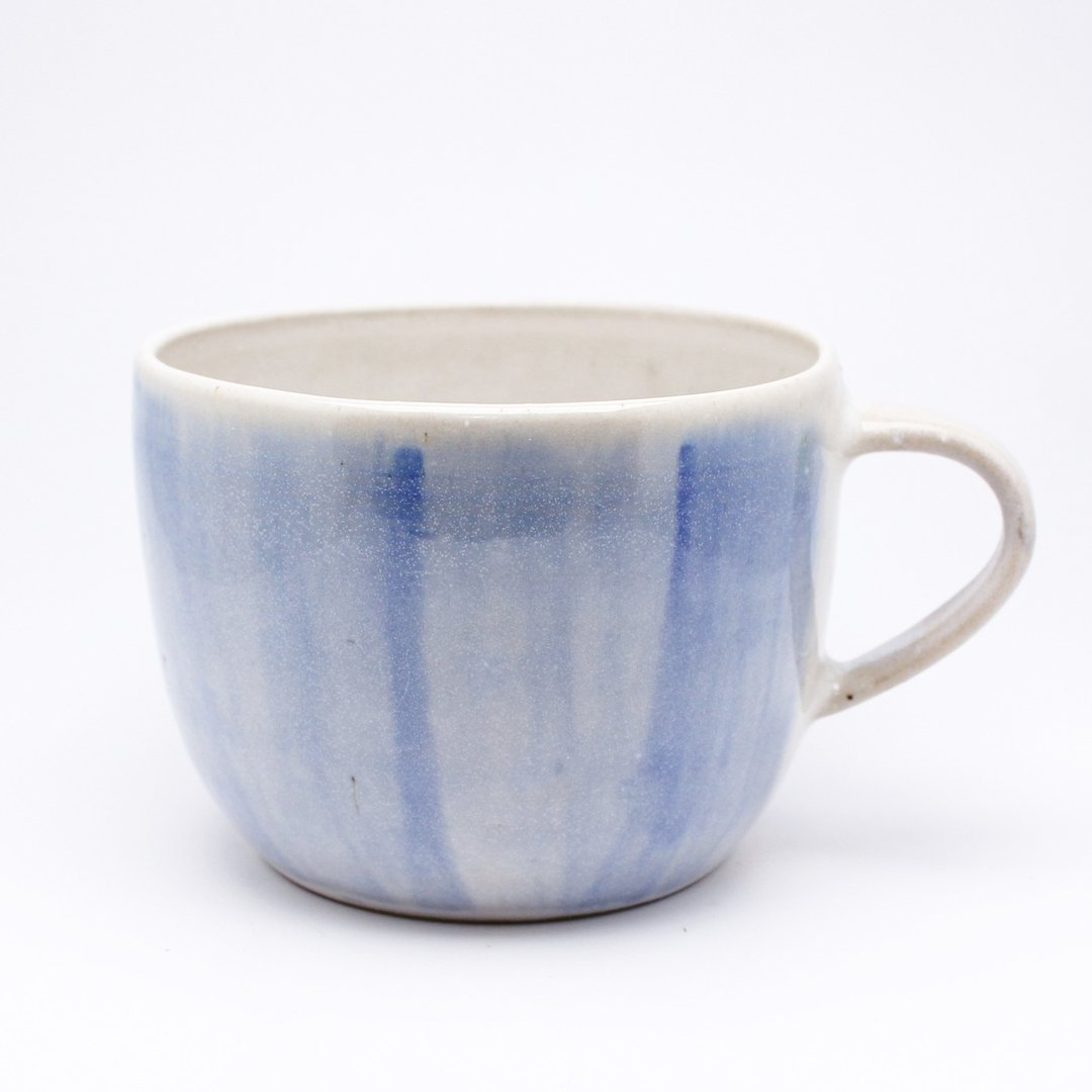 湖水系列-亮白釉水蓝彩马克杯  咖啡杯 茶杯 杯 马克杯 手工杯 - 其他杯子 - 陶 