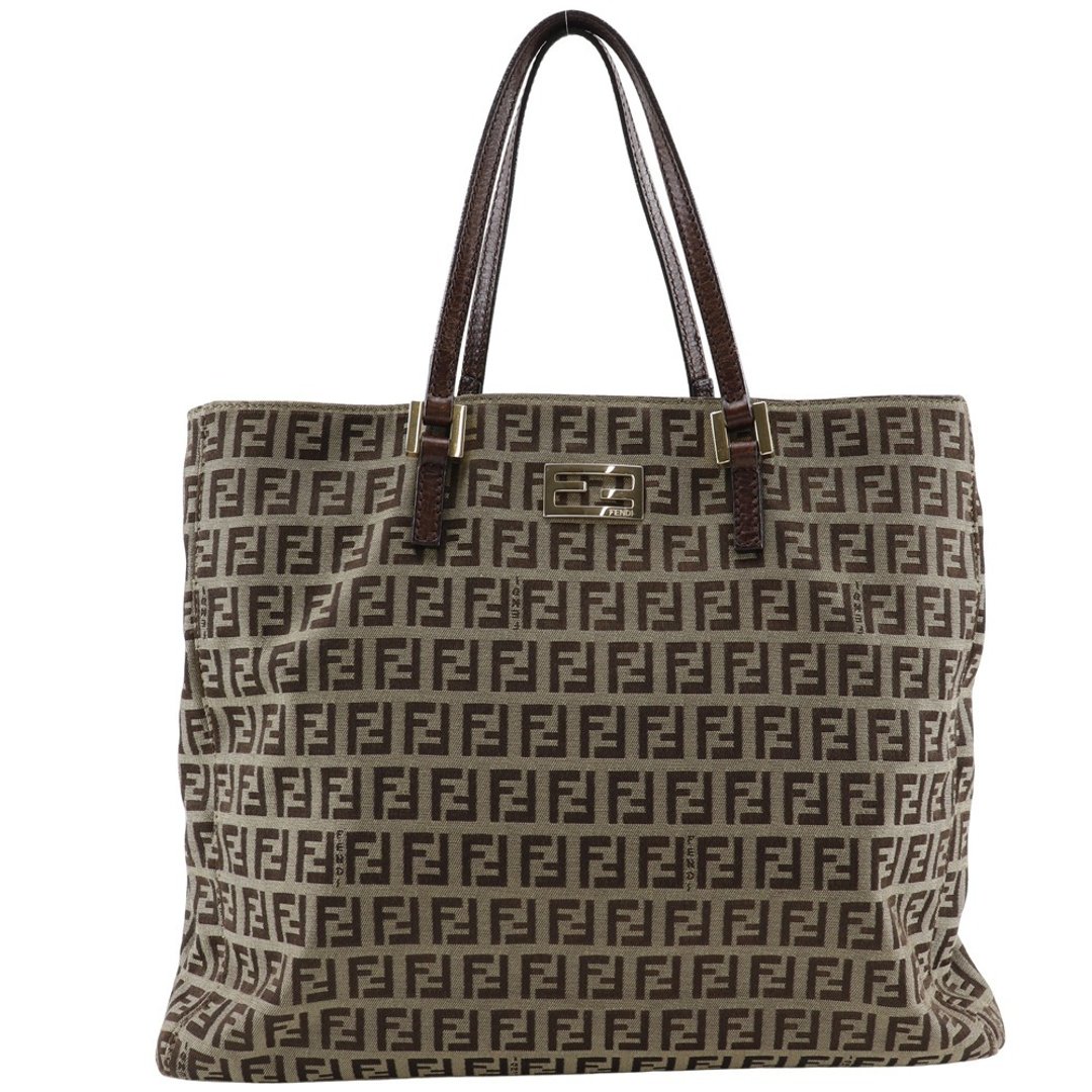 【日本直送】FENDI 经典 Zucchino 手提包 8BH132 尼龙帆布 棕色 女仕【二手】 - 手提包/手提袋 - 尼龙 咖啡色