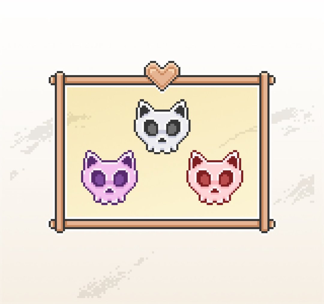 Twitch 表情符号贴图 忠诚点数 怀旧像素风 猫髑髅 - 电脑手机桌布/贴图/App 图示 - 其他材质 