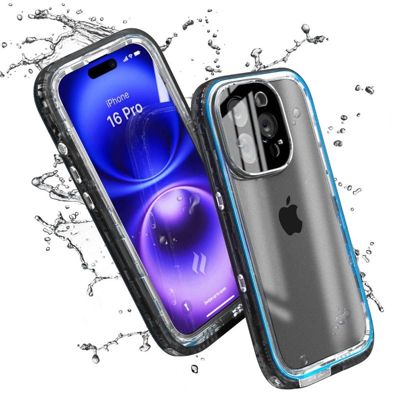 CATALYST iP16 Pro /16 Pro Max (3颗镜头) 完美四合一防水保护壳 - 手机壳/手机套 - 聚酯纤维 黑色