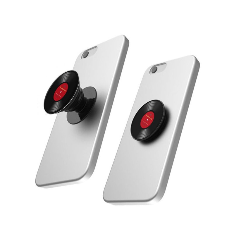 唱片造型 手机伸缩气垫支架/立架 附黑胶唱机 包装 泡泡座 气囊 - 手机配件 - 塑料 黑色