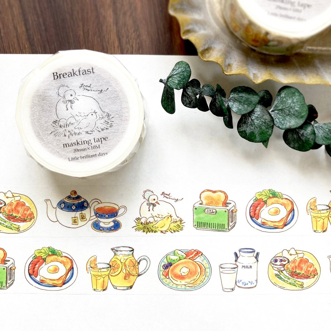 Breakfast 和纸胶带 20mm宽 早餐食物 - 纸胶带 - 纸 橘色