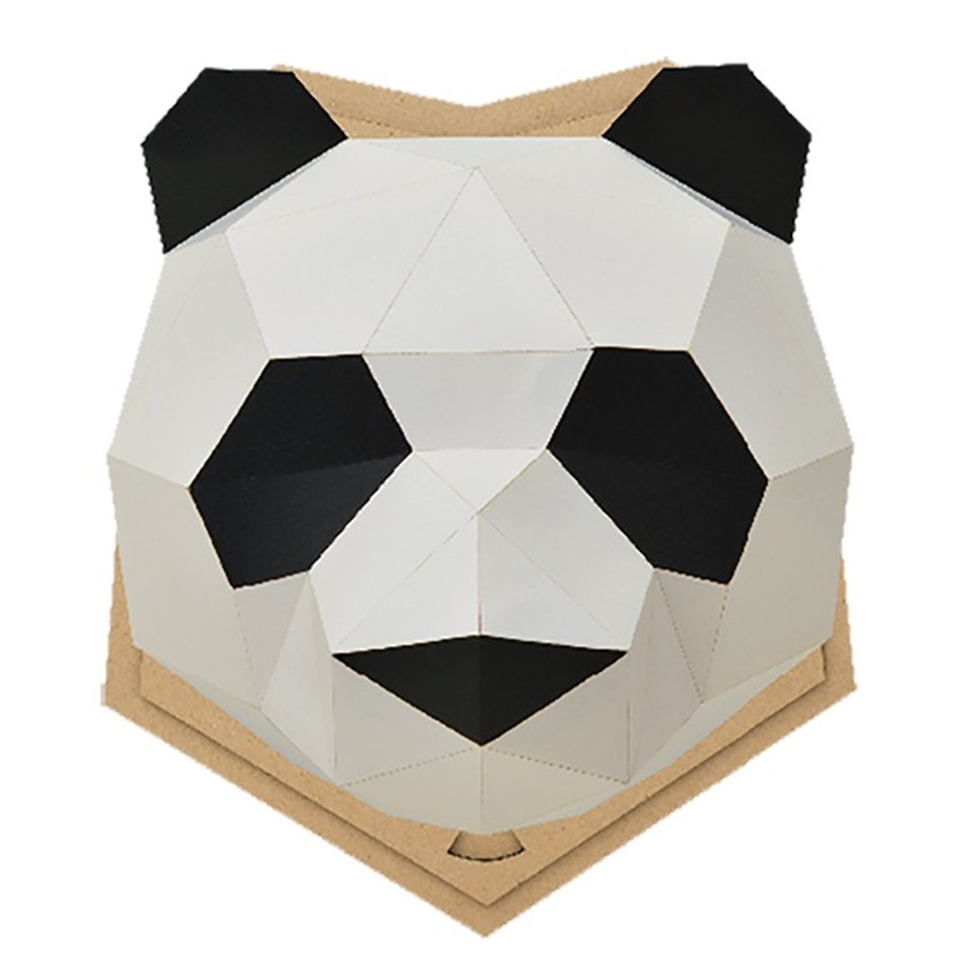 bog craft 立体动物纸艺 PANDA-猫熊 M 中型壁挂(含底版) WALL - 摆饰 - 纸 咖啡色
